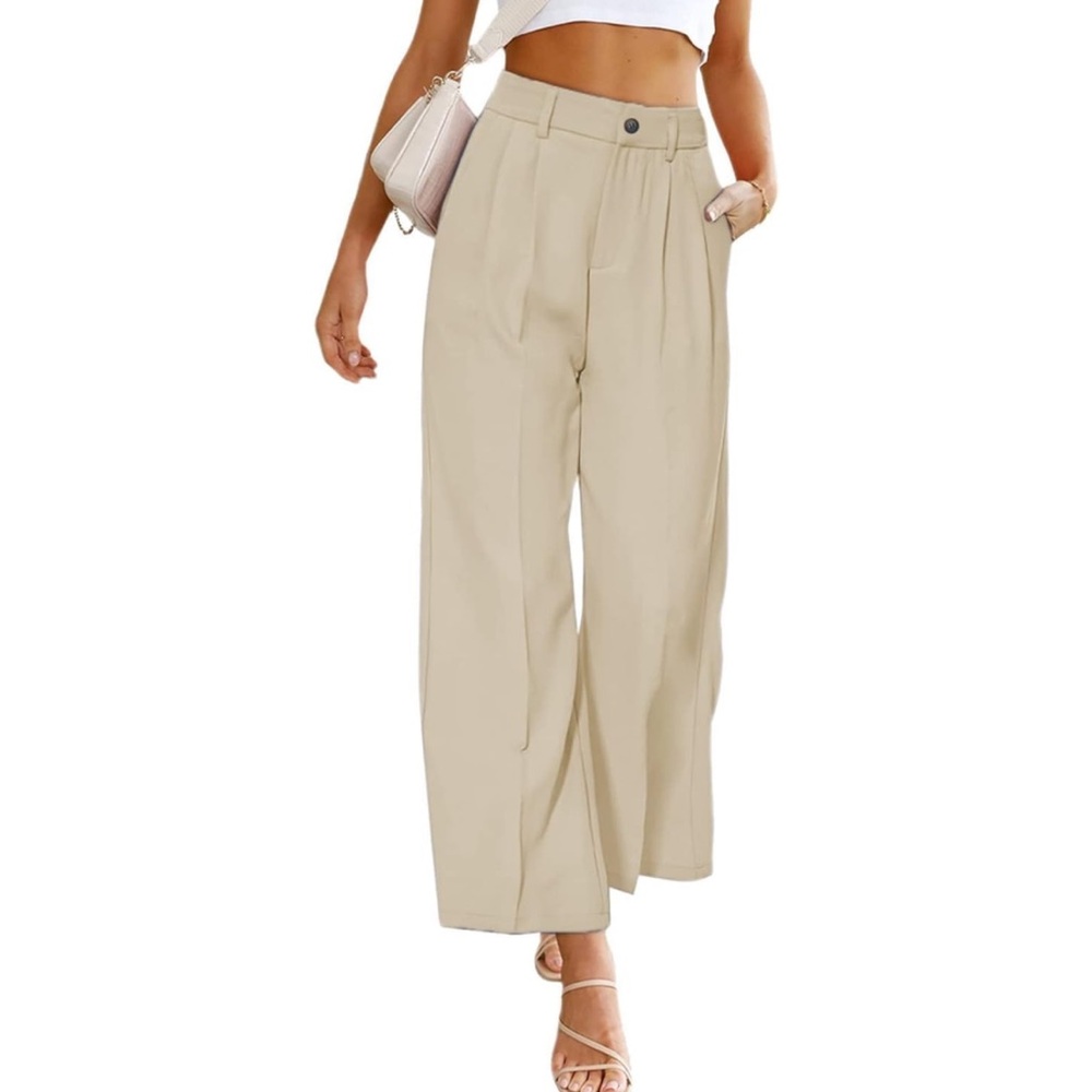 Women's Cream Wide-Leg Pants NEW